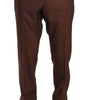 Dolce & Gabbana Brown Wool Silk Formal Trousers Pants