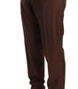Dolce & Gabbana Brown Wool Silk Formal Trousers Pants