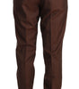 Dolce & Gabbana Brown Wool Silk Formal Trousers Pants