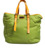 Sac fourre-tout à bandoulière en nylon vert rembourré avec plaque logo Dolce &amp; Gabbana