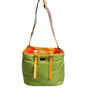 Sac fourre-tout à bandoulière en nylon vert rembourré avec plaque logo Dolce &amp; Gabbana