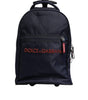 Dolce & Gabbana Blue Red Polyester Kids Back Pack Wheel Suitcase Bag