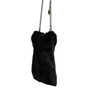 Dolce &amp; Gabbana Black Faux Fur Silver Chain Crossbody Shoulder Purse Bag