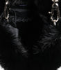 Dolce &amp; Gabbana Black Faux Fur Silver Chain Crossbody Shoulder Purse Bag