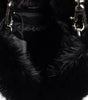 Dolce &amp; Gabbana Black Faux Fur Silver Chain Crossbody Shoulder Purse Bag