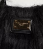 Dolce & Gabbana Black Fur Logo Plaque Double Handle Shoulder Bag