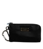 Pochette porte-clés Dolce & Gabbana en nylon noir avec logo