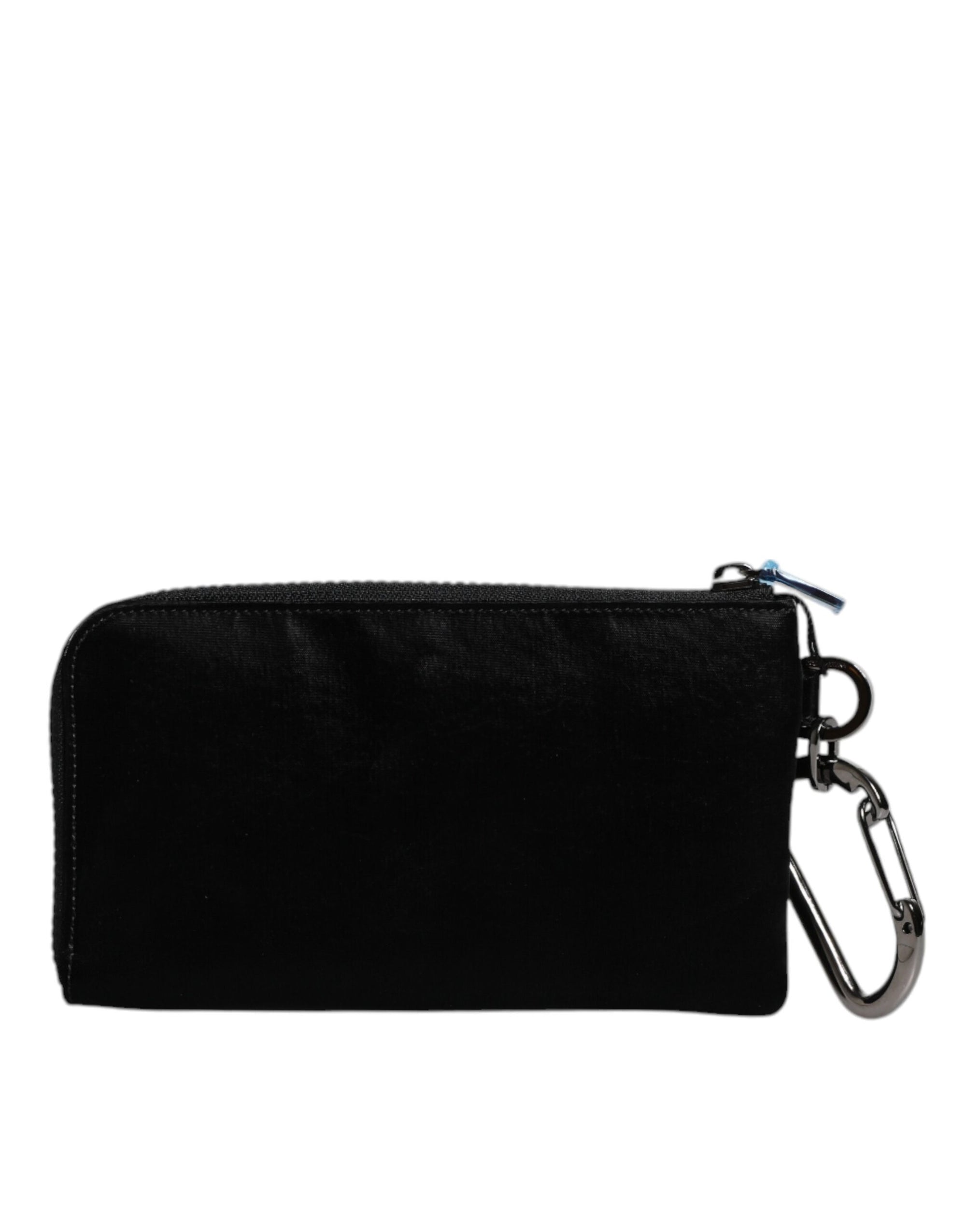 Pochette porte-clés Dolce & Gabbana en nylon noir avec logo