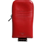Porte-cartes zippé en cuir rouge Dolce &amp; Gabbana avec logo et large bandoulière (copie)