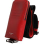 Porte-cartes zippé en cuir rouge Dolce &amp; Gabbana avec logo et large bandoulière (copie)