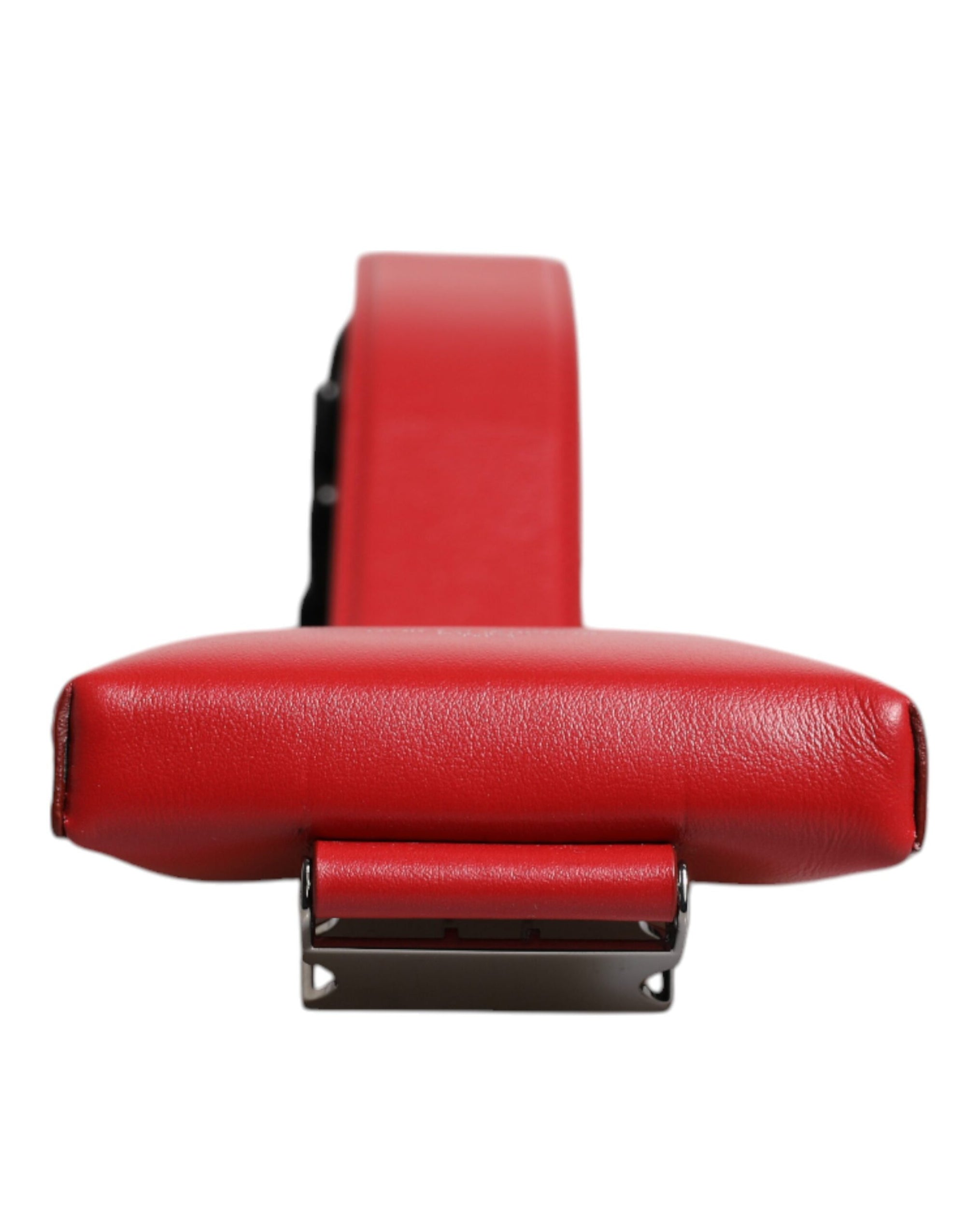 Porte-cartes zippé en cuir rouge Dolce &amp; Gabbana avec logo et large bandoulière (copie)
