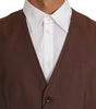 Dolce & Gabbana Brown Wool Silk Waistcoat Vest