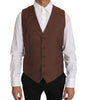 Dolce & Gabbana Brown Wool Silk Waistcoat Vest