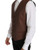 Dolce & Gabbana Brown Wool Silk Waistcoat Vest