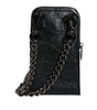 Dolce & Gabbana Black Leather Purse Crossbody Chain Sling Phone Bag