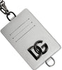 Portefeuille porte-cartes Dolce &amp; Gabbana en cuir de veau blanc avec cordon et logo