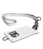 Portefeuille porte-cartes Dolce &amp; Gabbana en cuir de veau blanc avec cordon et logo