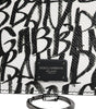 Portefeuille porte-cartes en cuir blanc Dolce &amp; Gabbana avec cordon et logo imprimé