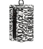 Portefeuille porte-cartes en cuir blanc Dolce &amp; Gabbana avec cordon et logo imprimé