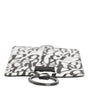 Portefeuille porte-cartes en cuir blanc Dolce &amp; Gabbana avec cordon et logo imprimé