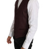 Dolce & Gabbana Purple Pattern Wool Silk Waistcoat Vest