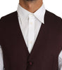 Dolce & Gabbana Purple Pattern Wool Silk Waistcoat Vest