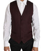 Dolce & Gabbana Purple Pattern Wool Silk Waistcoat Vest