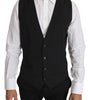 Dolce & Gabbana Gray Solid 100% Wool Waistcoat Vest
