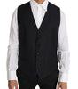 Dolce & Gabbana Gray Wool Silk Waistcoat Vest