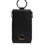 Dolce & Gabbana Black Leather Logo Plaque Neck Strap Card Coin Wallet