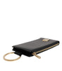 Dolce & Gabbana Black Leather Logo Plaque Neck Strap Card Coin Wallet