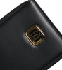 Dolce & Gabbana Black Leather Logo Plaque Neck Strap Card Coin Wallet