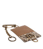 Dolce & Gabbana Brown Exotic Leather Card Holder DG Logo Plaque Wallet