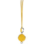 Portefeuille rond en cuir jaune Dolce &amp; Gabbana avec cordon et porte-monnaie à logo DG