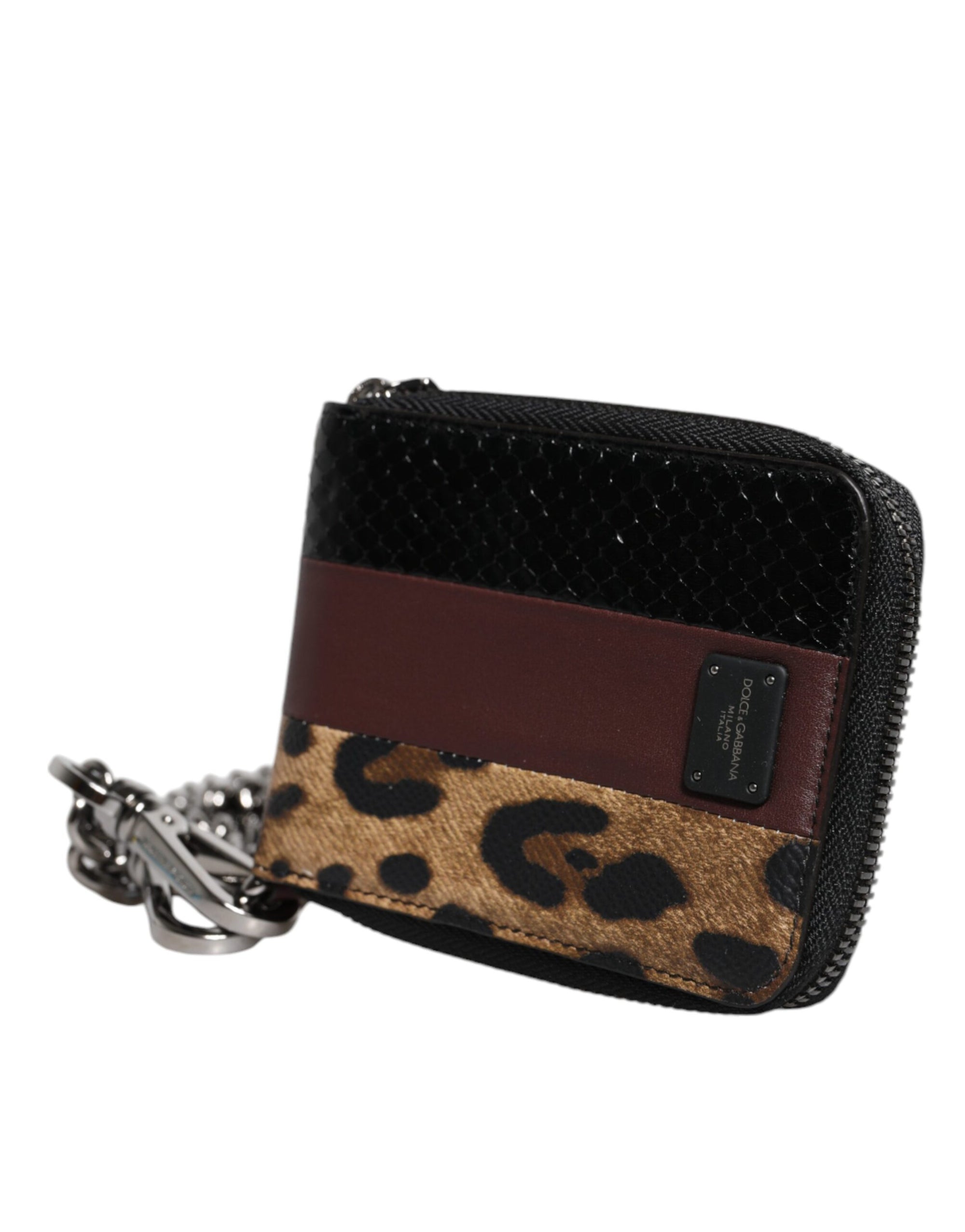 Dolce &amp; Gabbana Multicolor Leopard Leather DG Bifold Card Holder Wallet