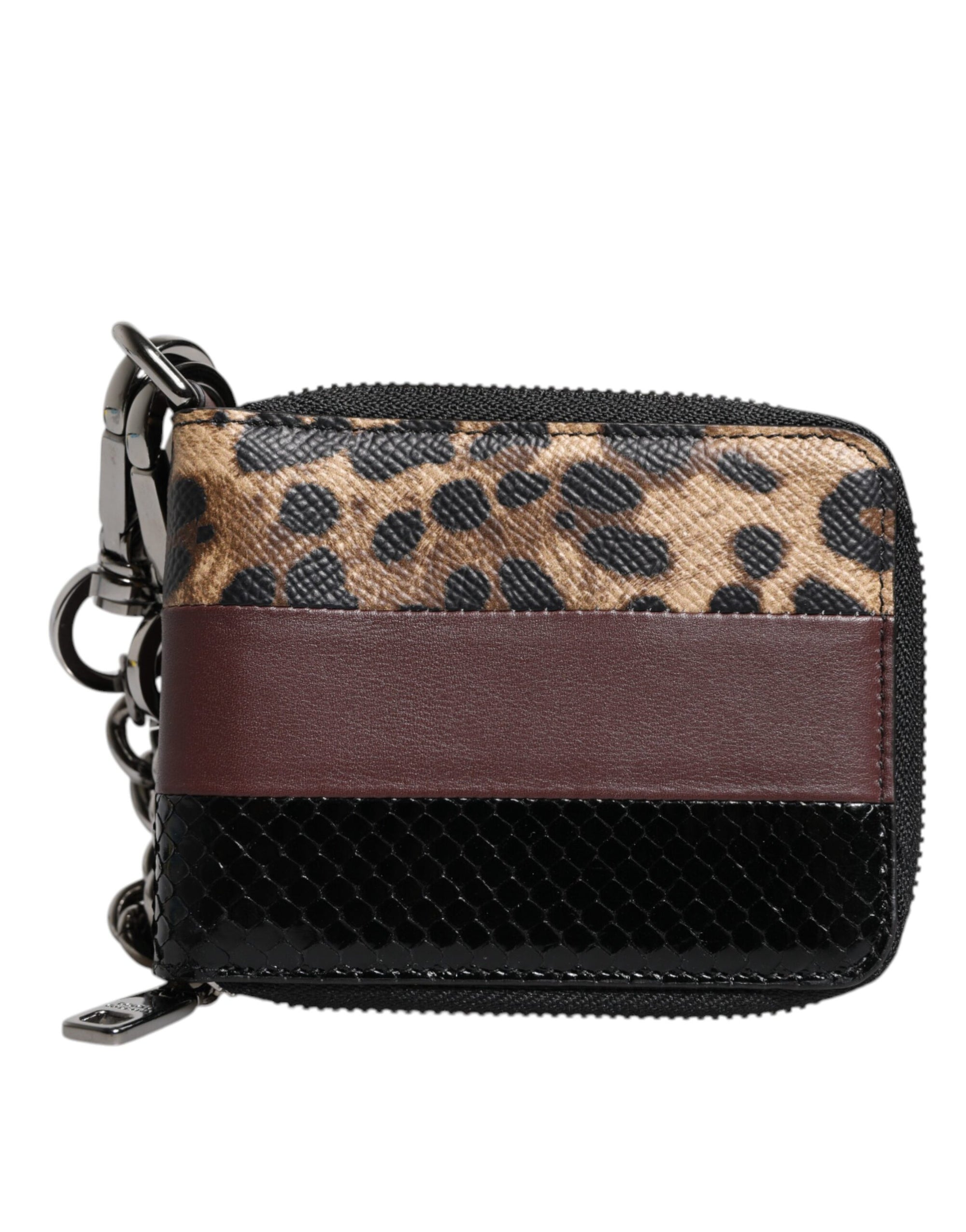 Dolce &amp; Gabbana Multicolor Leopard Leather DG Bifold Card Holder Wallet