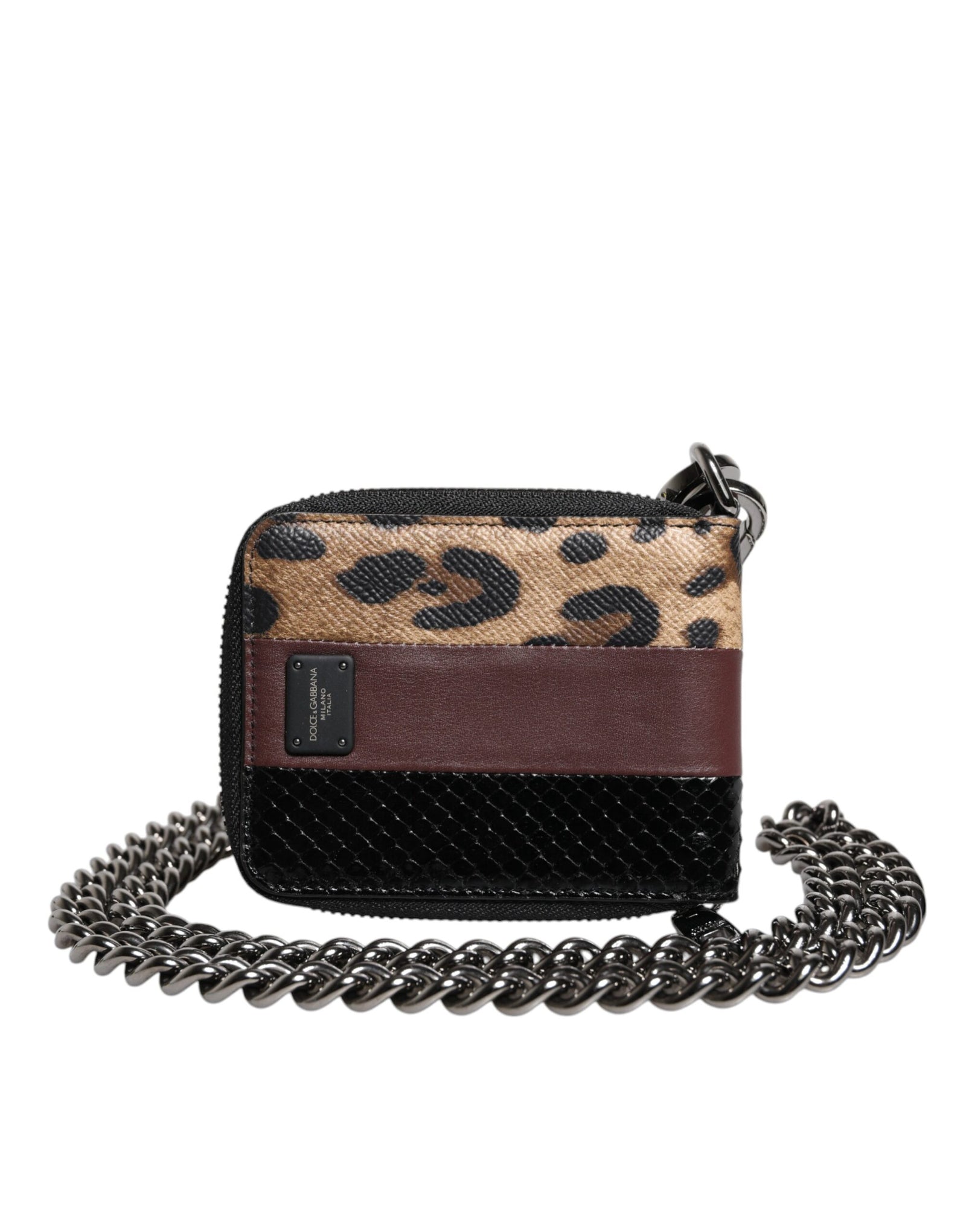 Dolce &amp; Gabbana Multicolor Leopard Leather DG Bifold Card Holder Wallet