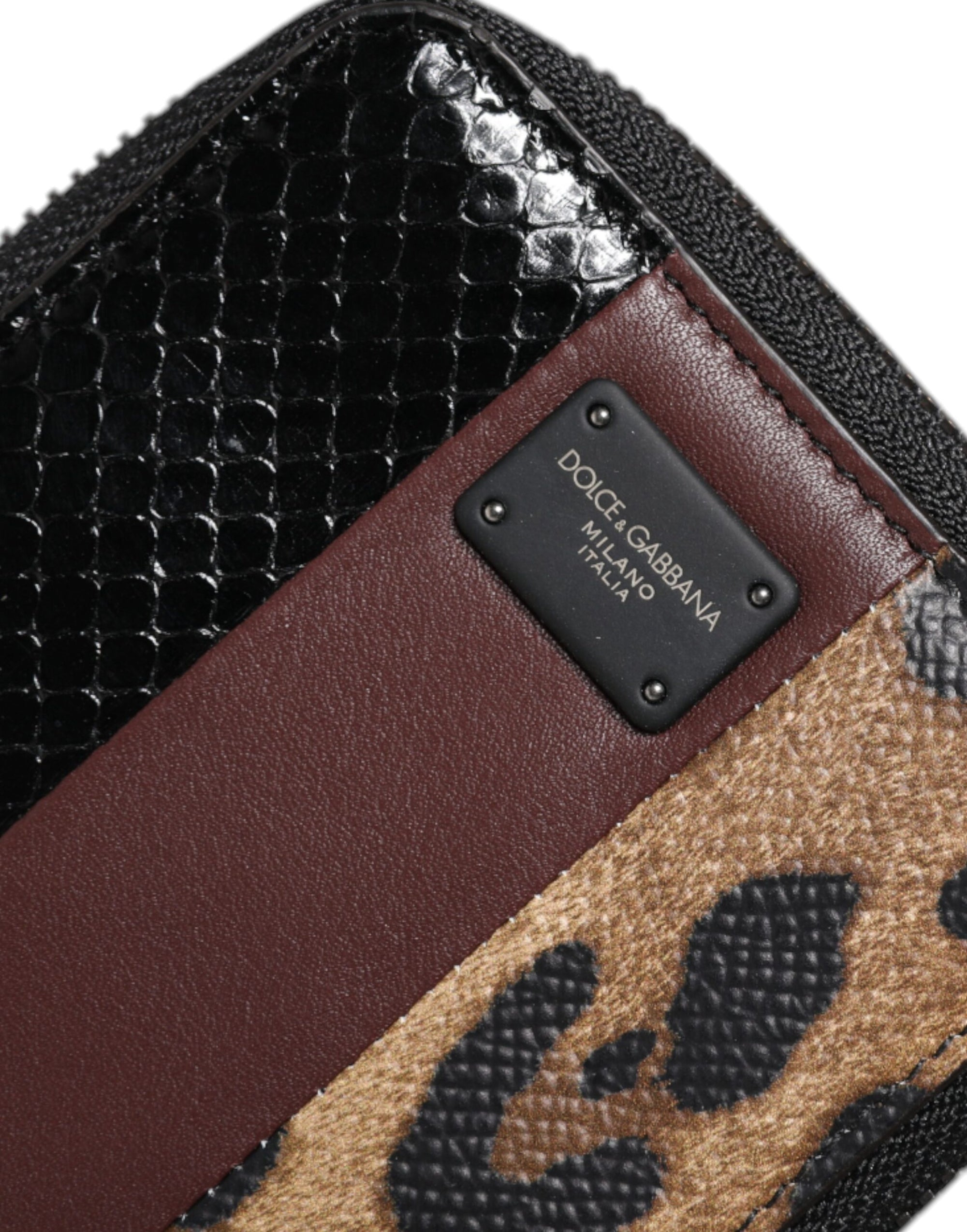 Dolce &amp; Gabbana Multicolor Leopard Leather DG Bifold Card Holder Wallet