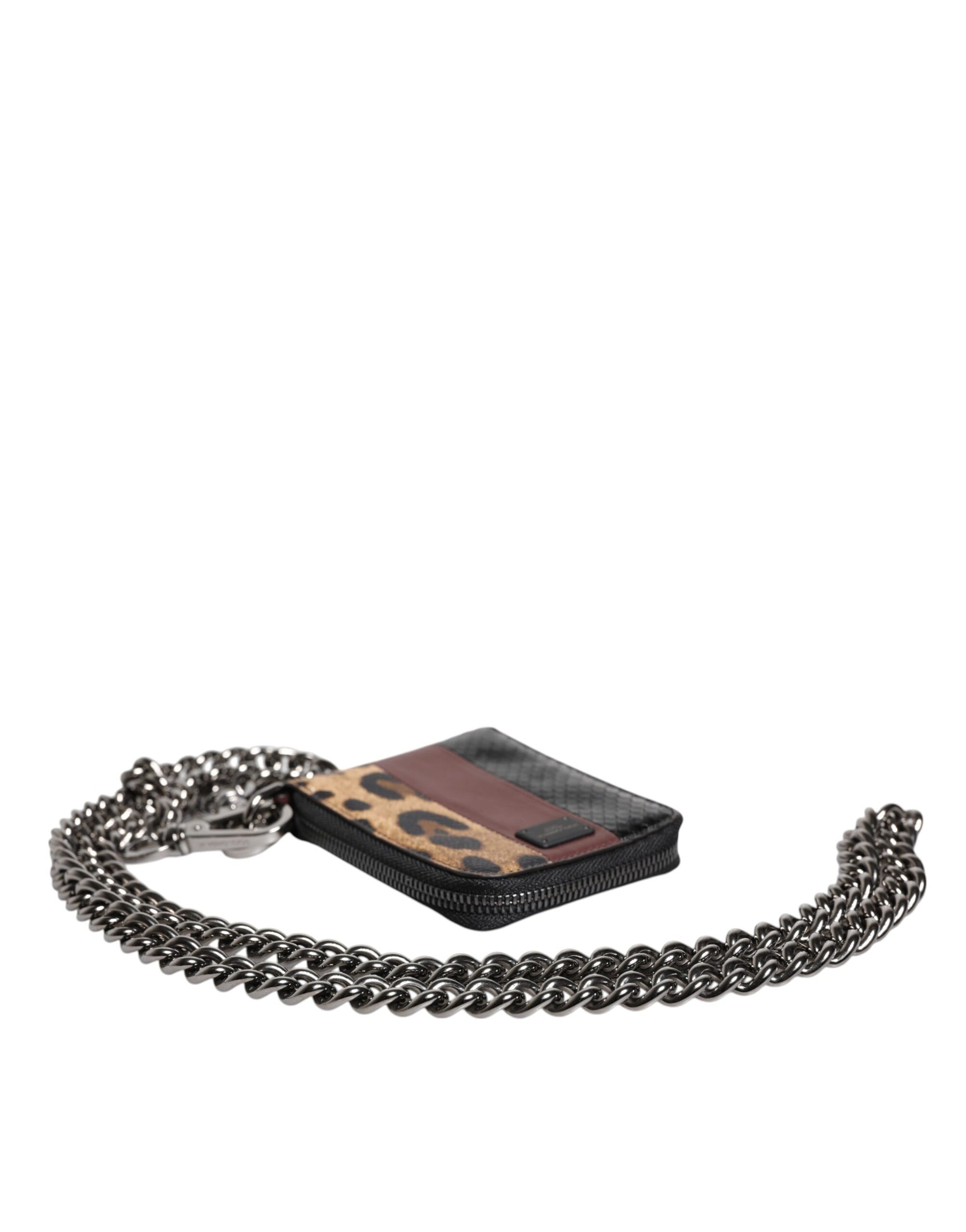 Dolce &amp; Gabbana Multicolor Leopard Leather DG Bifold Card Holder Wallet