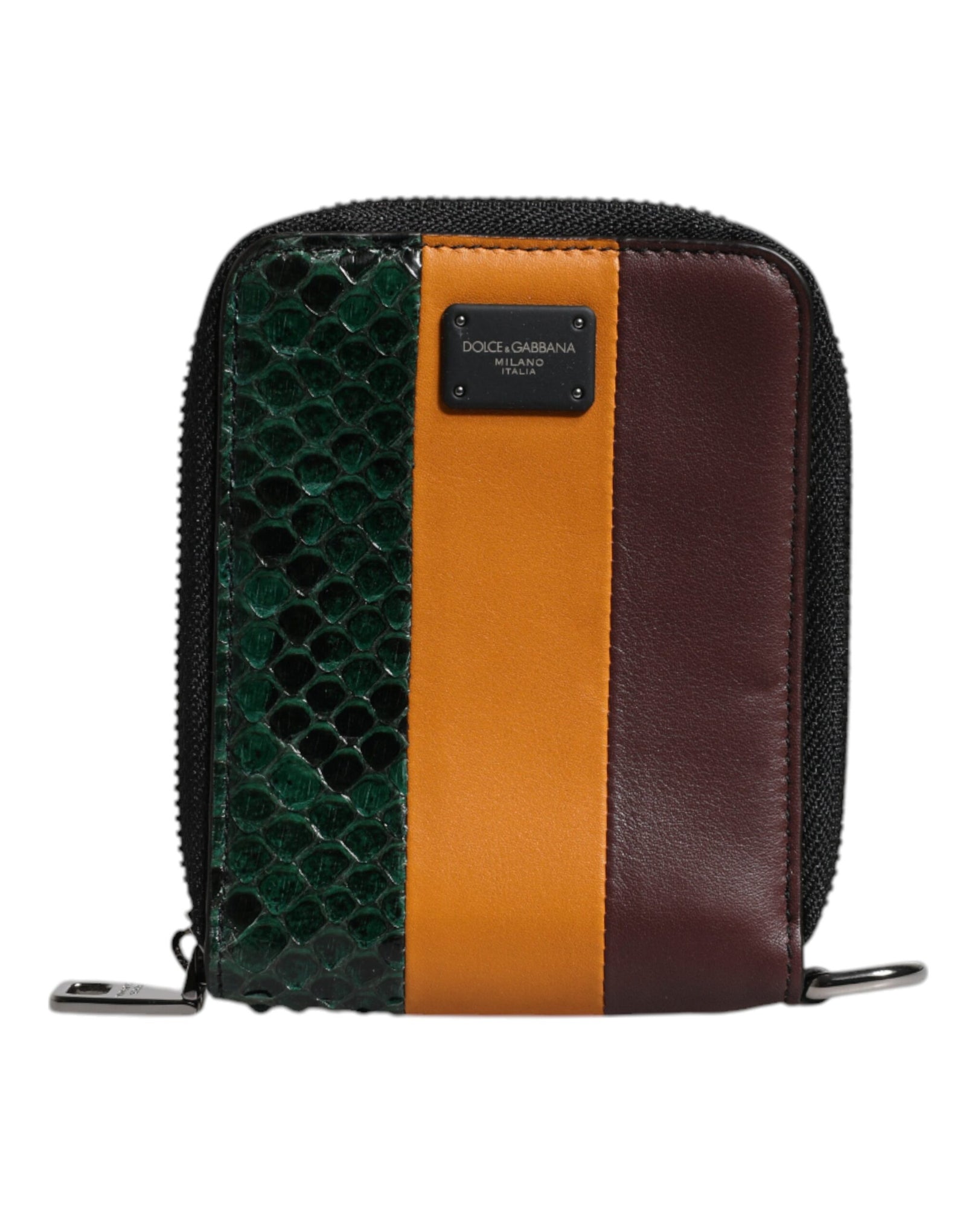 Dolce &amp; Gabbana Multicolor Exotic Leather DG Bifold Card Holder Wallet
