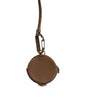 Dolce &amp; Gabbana Brown Round Leather DG Logo Coin Purse Lanyard Wallet