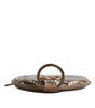 Dolce &amp; Gabbana Brown Round Leather DG Logo Coin Purse Lanyard Wallet