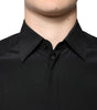 Chemise en soie noire à manches longues Dolce &amp; Gabbana
