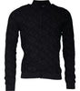 Dolce & Gabbana Black Silk Crew Neck Men Cardigan Sweater
