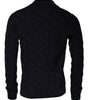 Dolce & Gabbana Black Silk Crew Neck Men Cardigan Sweater