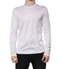Dolce & Gabbana White Silk Crew Neck Men Pullover Sweater