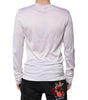 Dolce & Gabbana White Silk Crew Neck Men Pullover Sweater