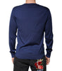 Dolce & Gabbana Navy Blue Cashmere V-neck Pullover Sweater