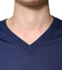 Dolce & Gabbana Navy Blue Cashmere V-neck Pullover Sweater