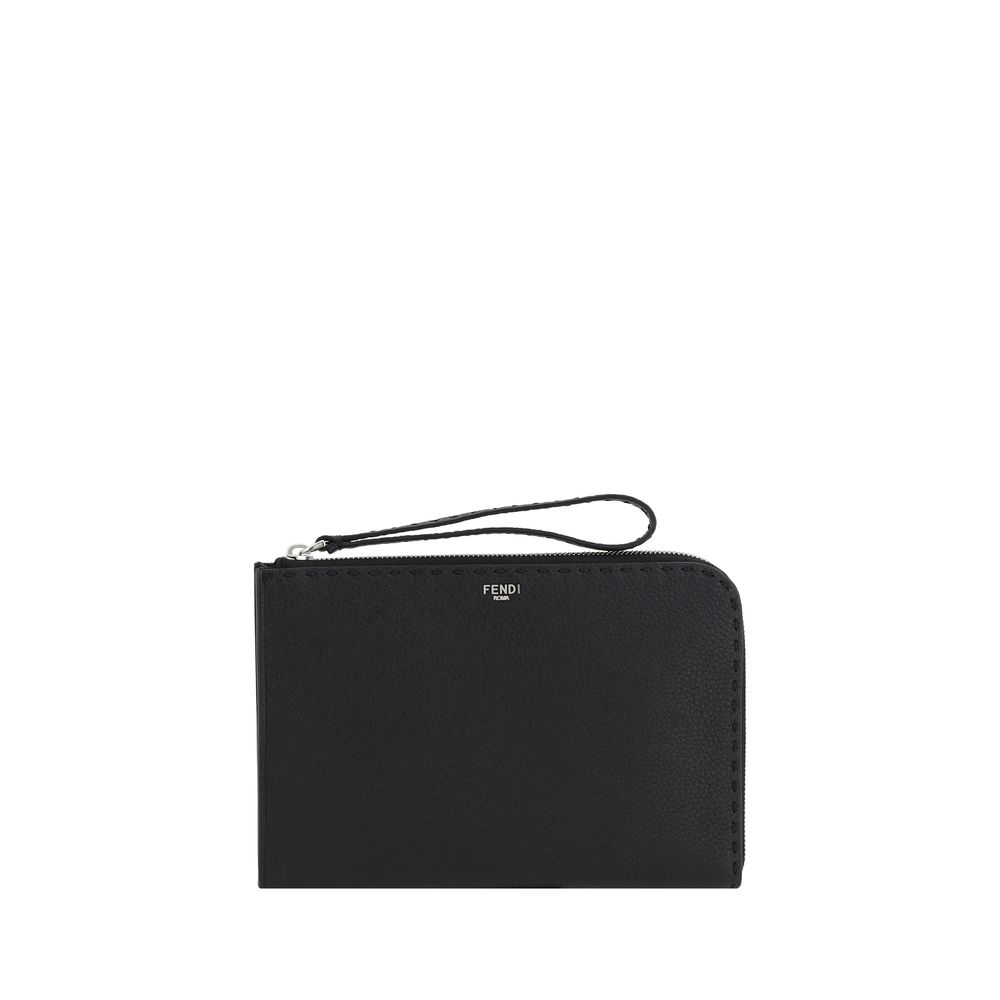 Sac pochette en cuir Fendi